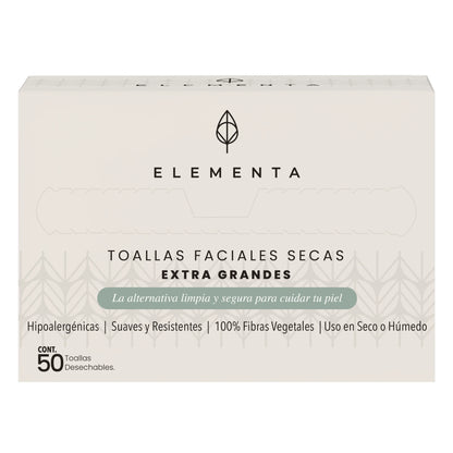 Toallas Faciales Desechables Extra Grandes ELEMENTA