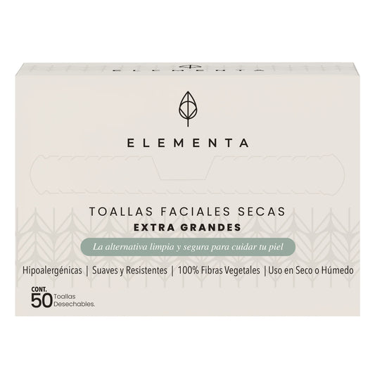 Toallas Faciales Desechables Extra Grandes ELEMENTA