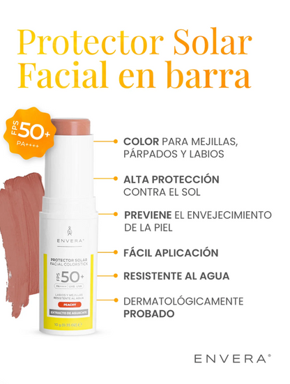 Peachy barra de protector solar con color Envera