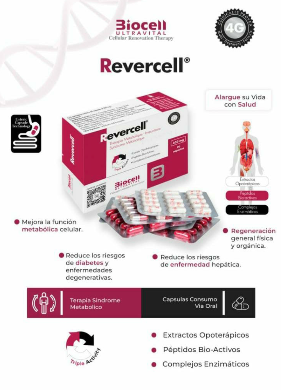 Revercell Metabolic- Inmune Therapy Biocell Ultravital