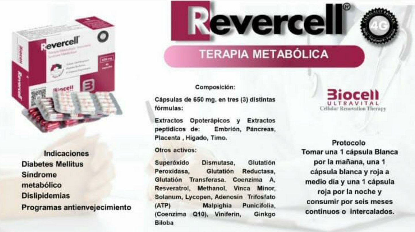 Revercell Metabolic- Inmune Therapy Biocell Ultravital