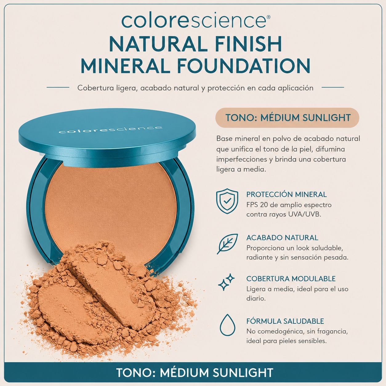 Natural Finish Pressed Foundation Compactos Colorescience