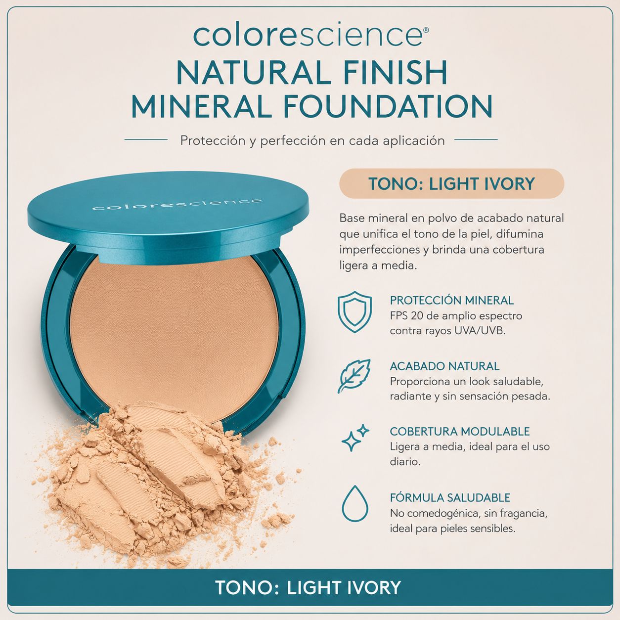 Natural Finish Pressed Foundation Compactos Colorescience