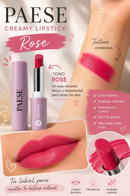Creamy Lipstick Rose PAESE