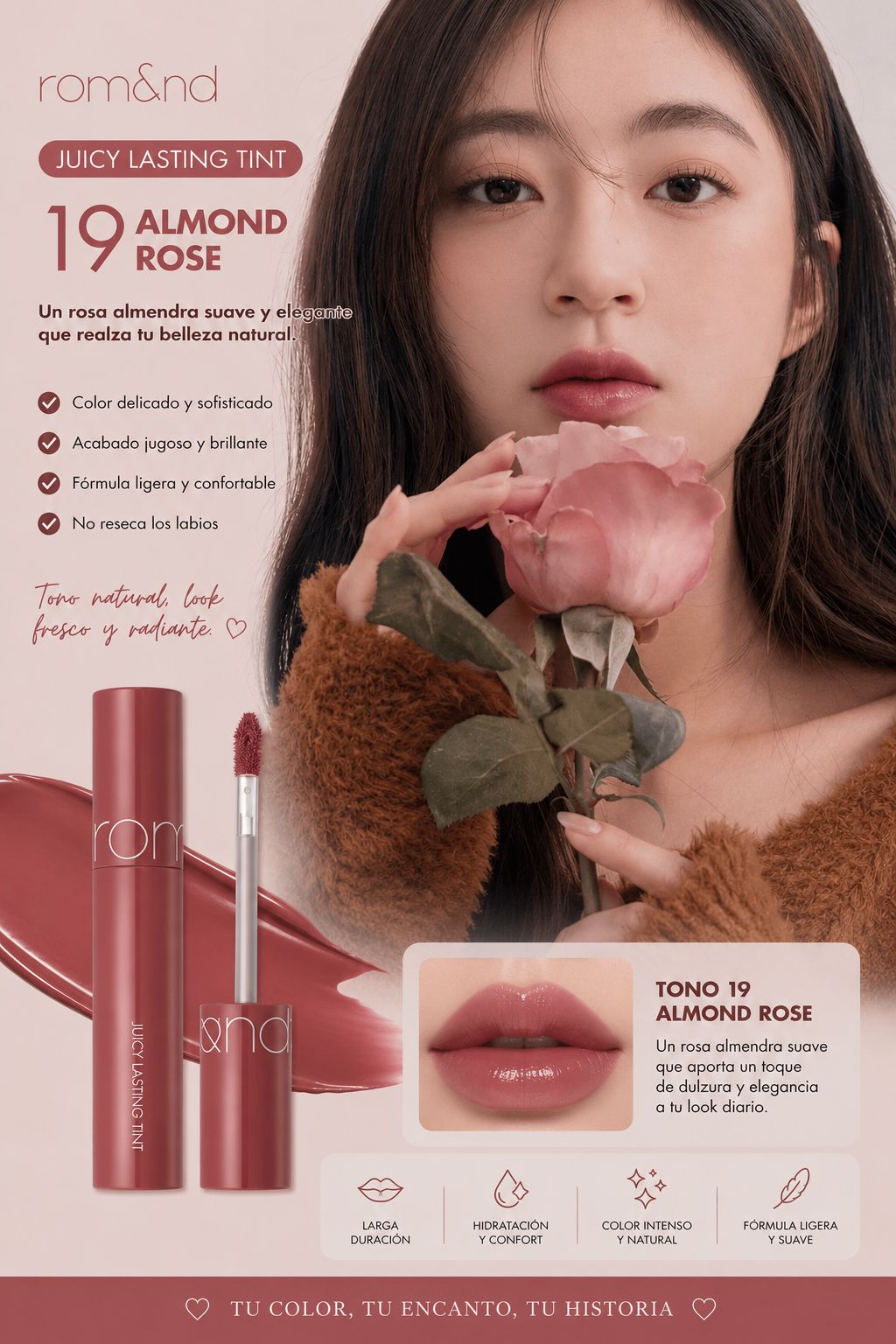 19 Almond Rose Tinta Rom&nd